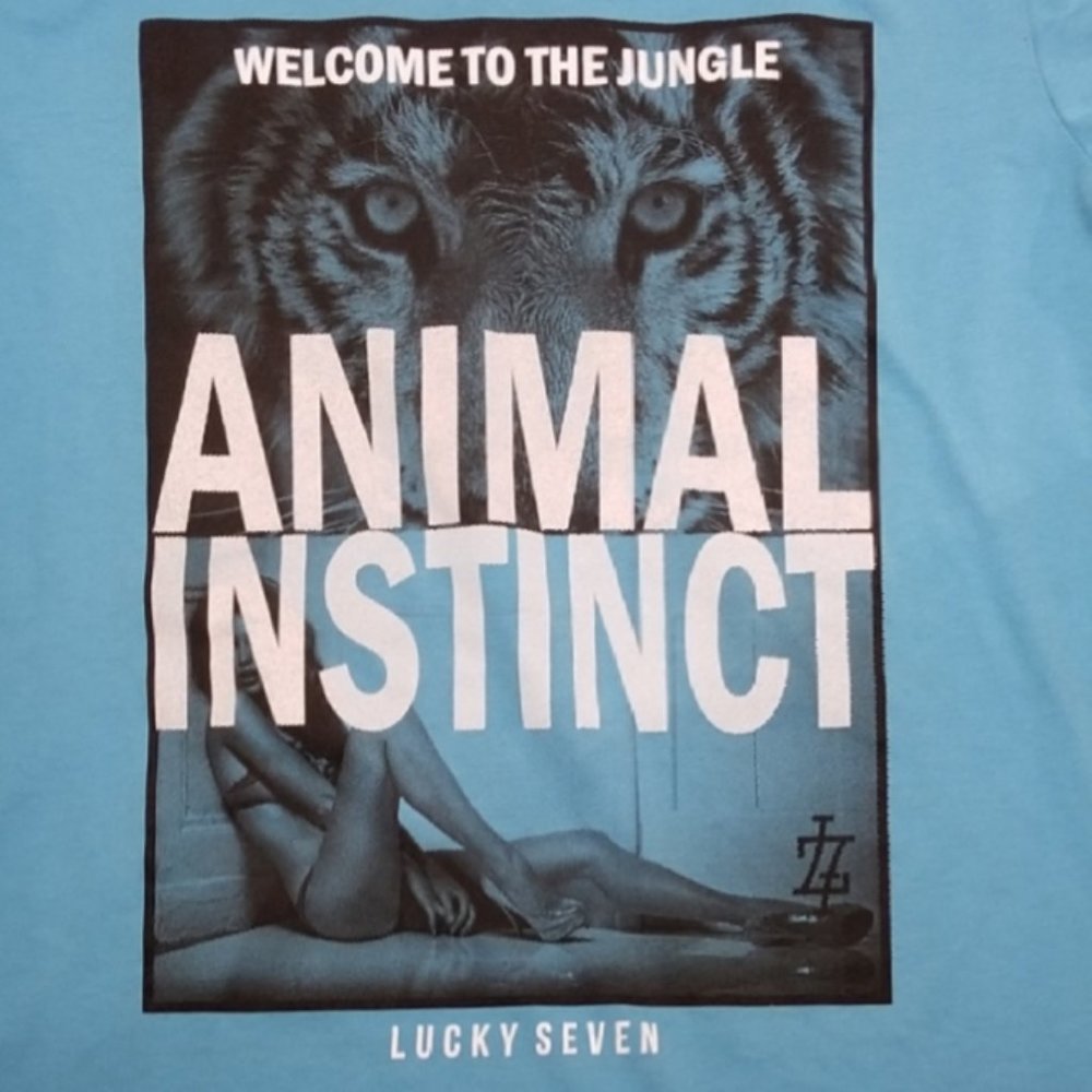 Women's LUCKY 7 Aquamarine V-Neck Tee (Size Large) - Picture 10 of 11